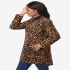 Stretch Cotton Zip Front Hi-Low Jacket image number null