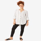 Striped Linen-Blend Tunic image number null
