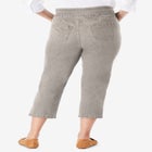 Pull-On Flex-Fit Elastic-Waist Stretch Denim Capri Jeans image number null