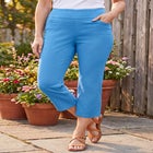 Pull-On Flex-Fit Elastic-Waist Stretch Denim Capri Jeans image number null
