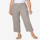 Pull-On Flex-Fit Elastic-Waist Stretch Denim Capri Jeans image number null