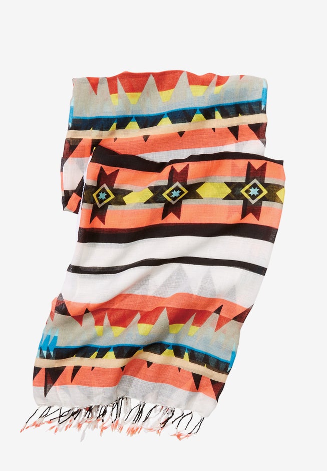 Printed Fringe Scarf image number 0