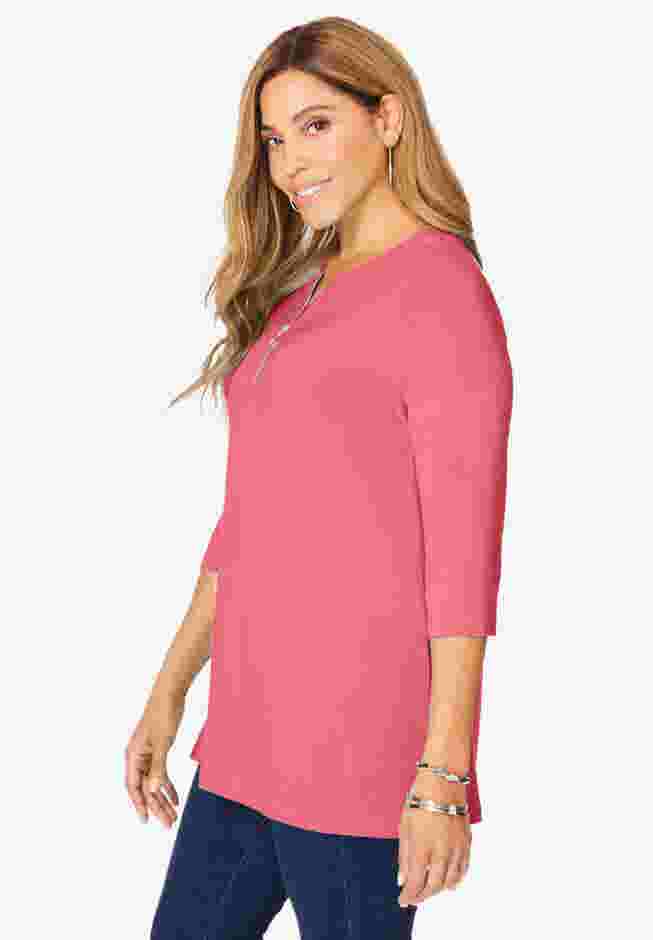 Stretch Knit Zip Tunic image number 2