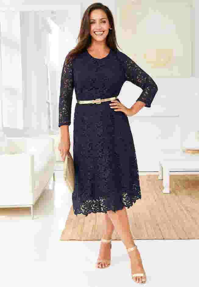 Lace Fit & Flare Dress image number 4