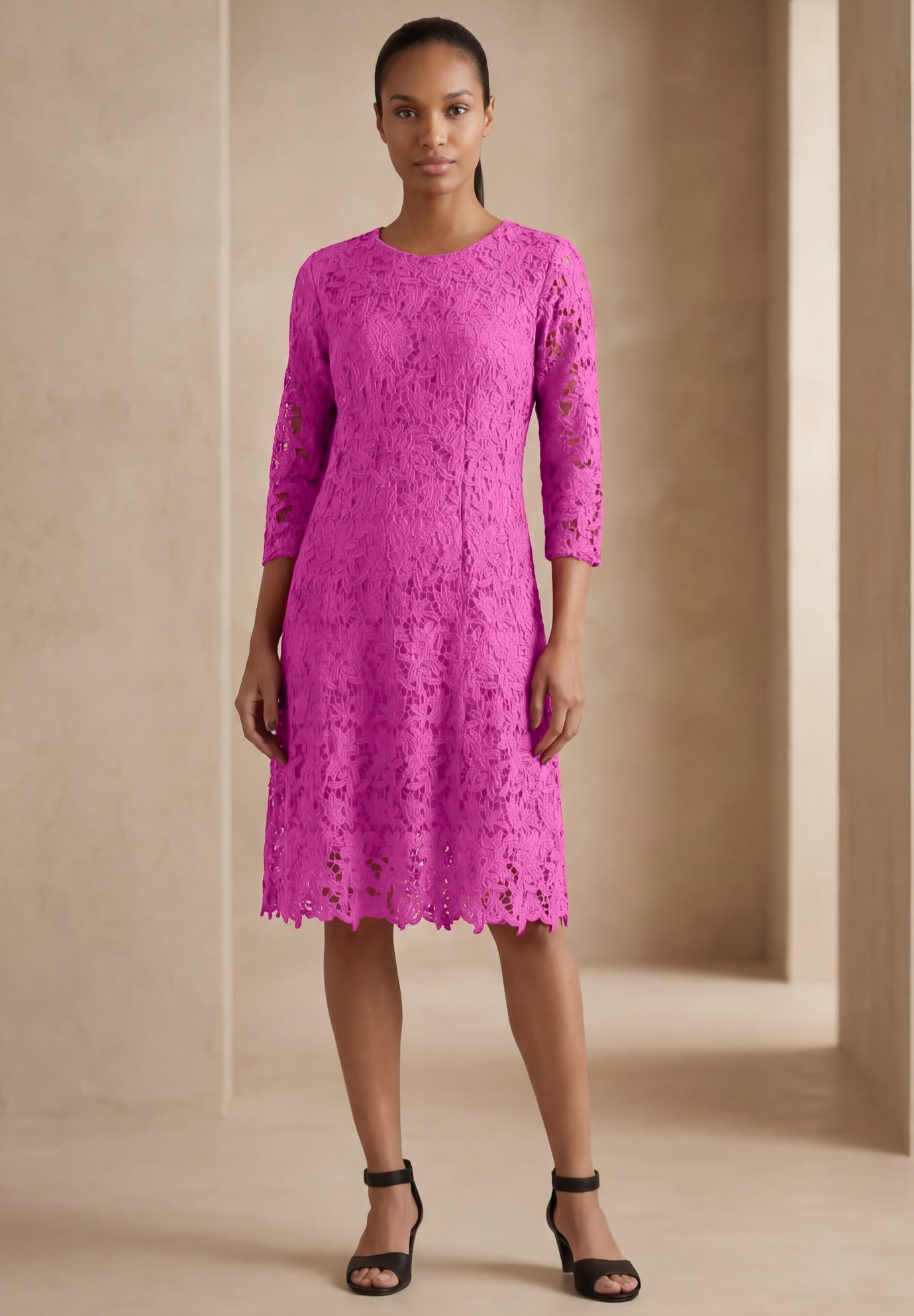 Lace Fit & Flare Dress image number 0