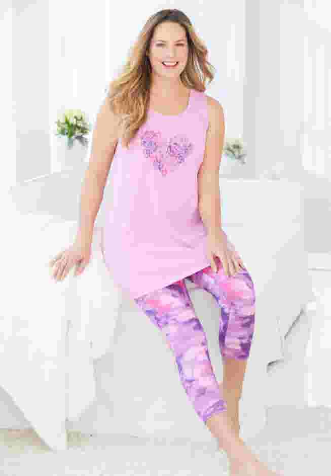 Scoopneck Tank & Capri Legging PJ Set  image number 6