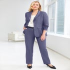 2-Piece Stretch Crepe Single-Breasted Pantsuit image number null