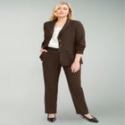 2-Piece Stretch Crepe Single-Breasted Pantsuit image number null