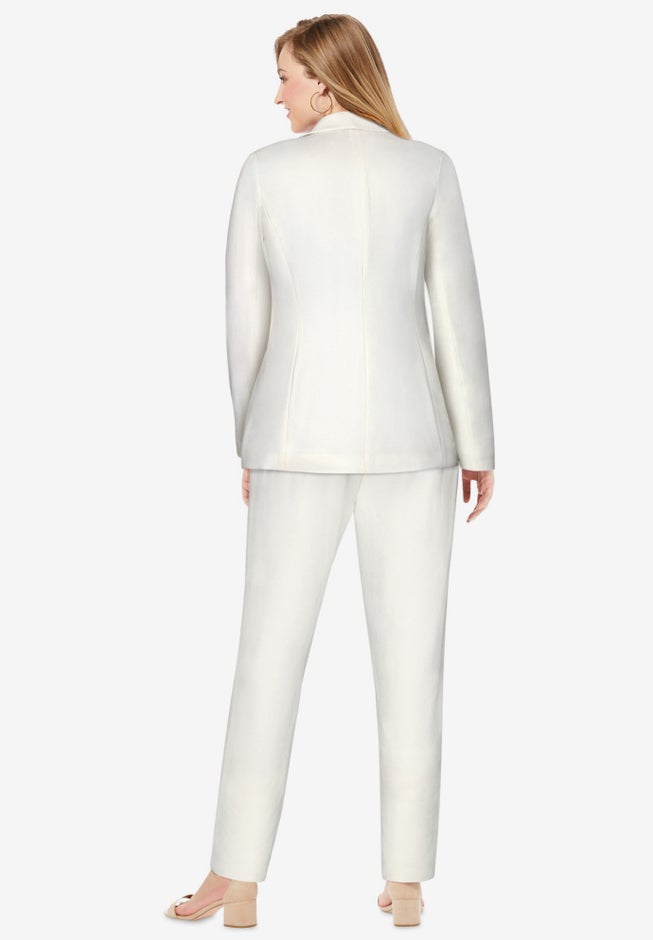 2-Piece Stretch Crepe Single-Breasted Pantsuit image number 2