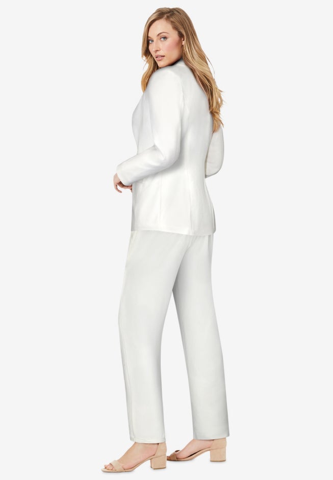 2-Piece Stretch Crepe Single-Breasted Pantsuit image number 3
