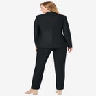 2-Piece Stretch Crepe Single-Breasted Pantsuit image number null