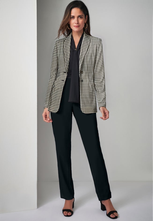 2-Piece Stretch Crepe Single-Breasted Pantsuit image number 0