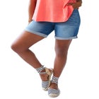 Denim Boyfriend Shorts image number null