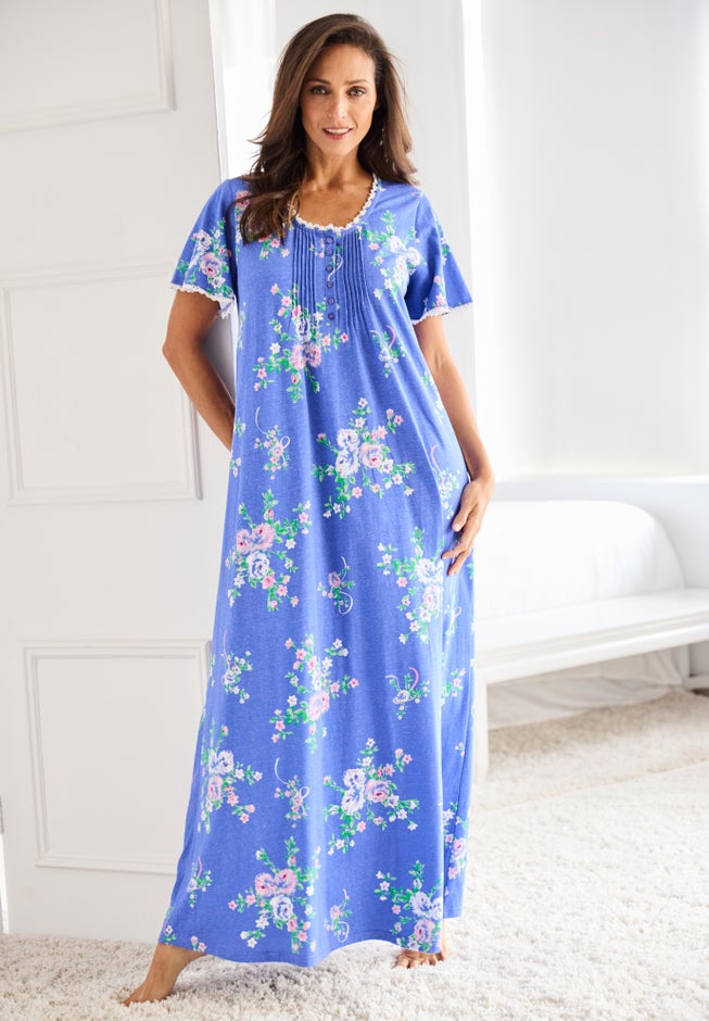 Long Pintuck Knit Gown image number 5