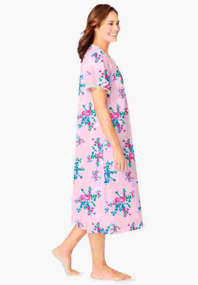 Short Pintuck Knit Gown image number 2