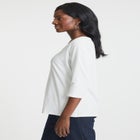 Stretch Cotton Scoop Neck Tee image number null