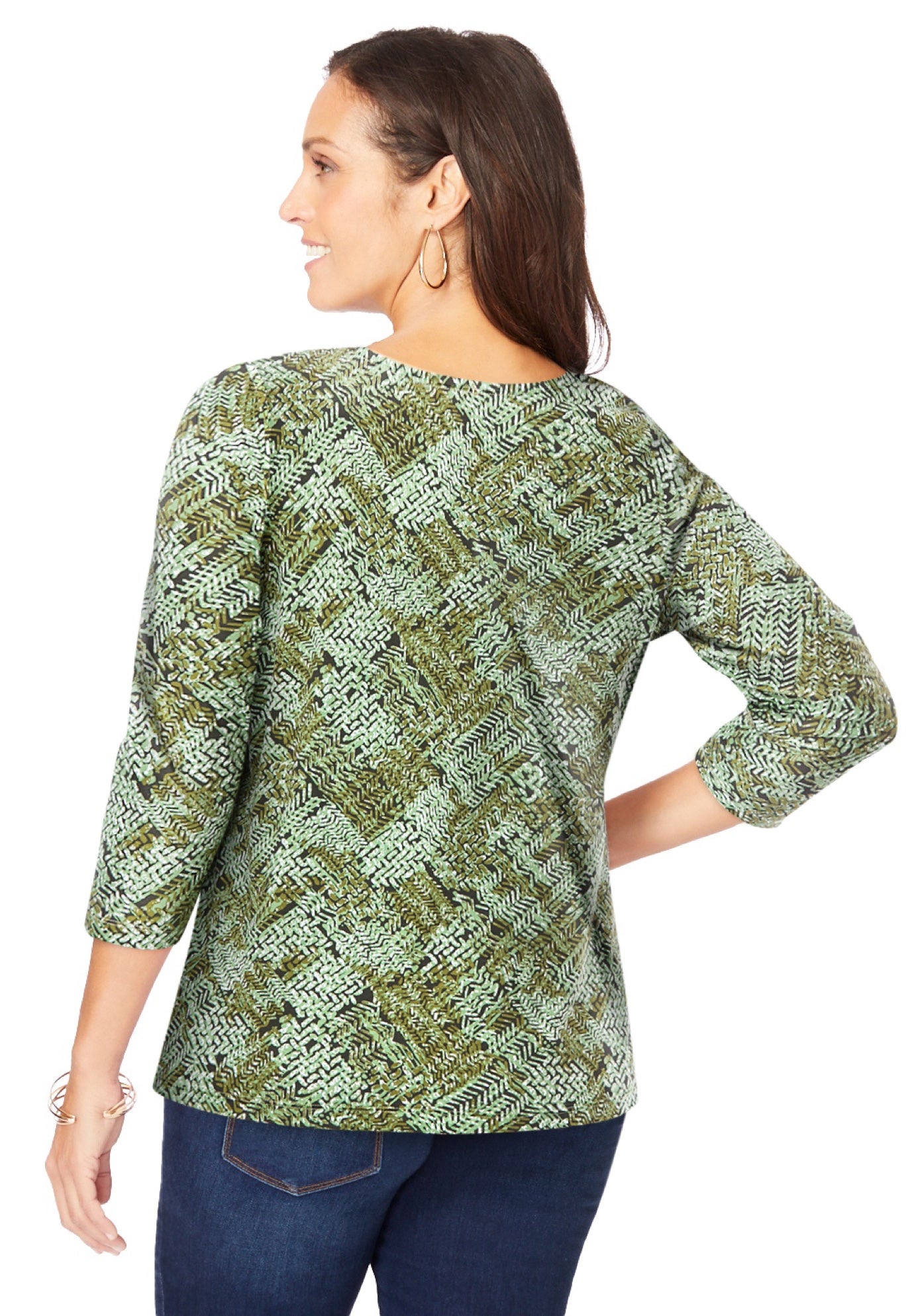 Stretch Cotton Scoop Neck Tee image number 2