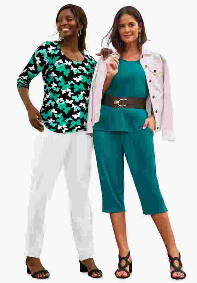 Stretch Cotton Scoop Neck Tee image number 5