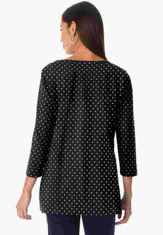 Stretch Cotton Scoop Neck Tee image number 1