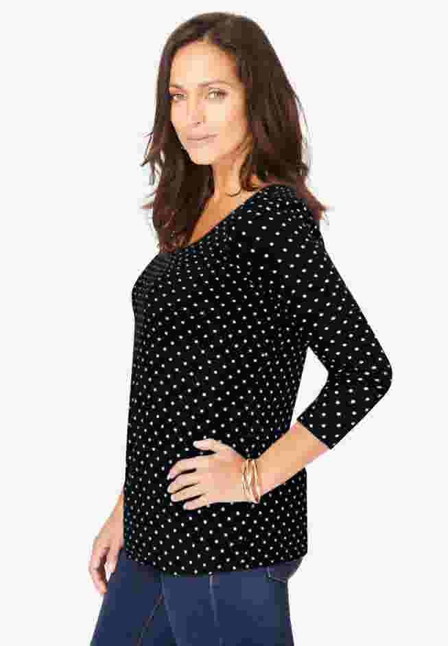 Stretch Cotton Scoop Neck Tee image number 2