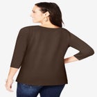 Stretch Cotton Scoop Neck Tee image number null