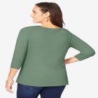 Stretch Cotton Scoop Neck Tee image number null