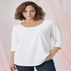 Stretch Cotton Scoop Neck Tee image number null