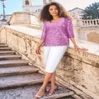 Stretch Cotton Scoop Neck Tee image number null