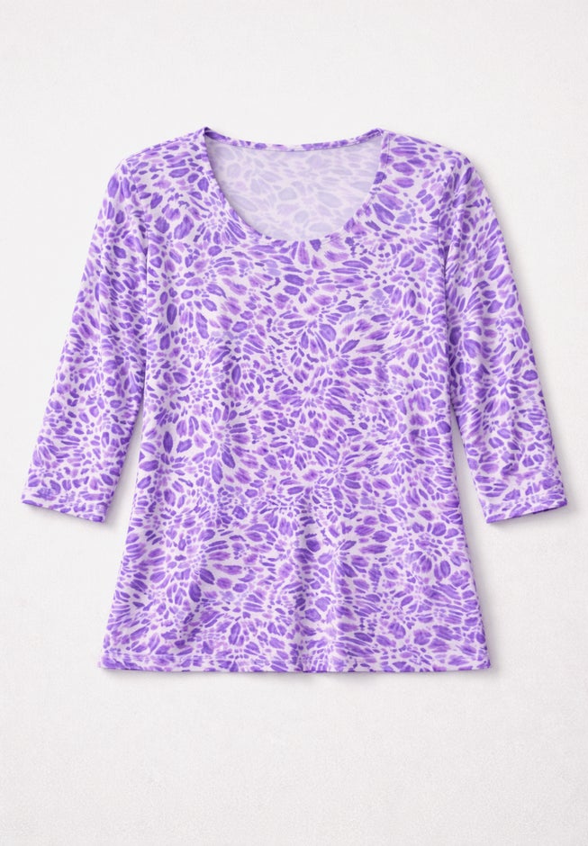 Stretch Cotton Scoop Neck Tee image number 4