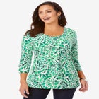 Stretch Cotton Scoop Neck Tee image number null