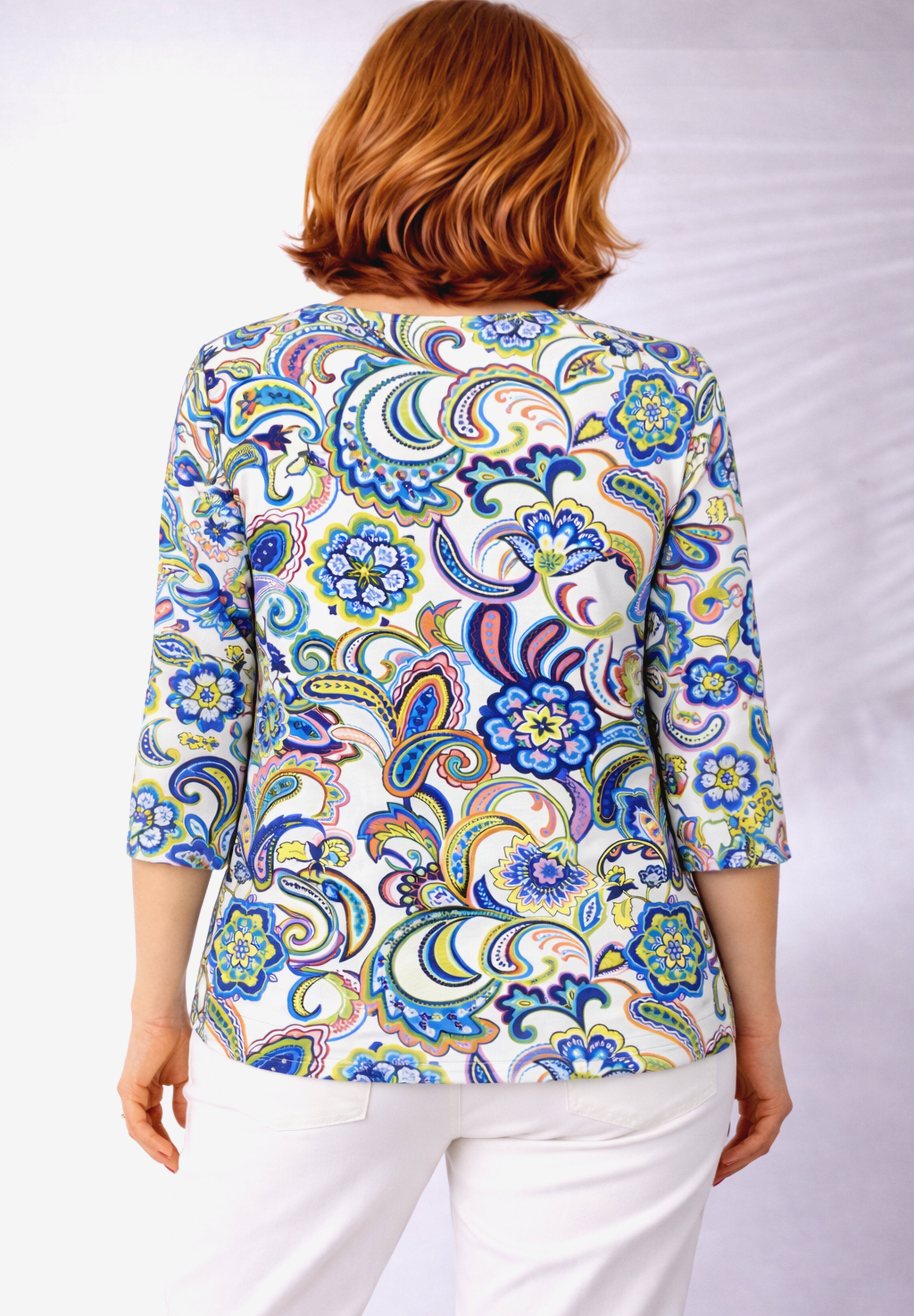 Stretch Cotton Scoop Neck Tee image number 3