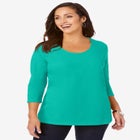 Stretch Cotton Scoop Neck Tee image number null