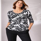 Stretch Cotton Scoop Neck Tee image number null