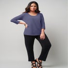 Stretch Cotton Scoop Neck Tee image number null