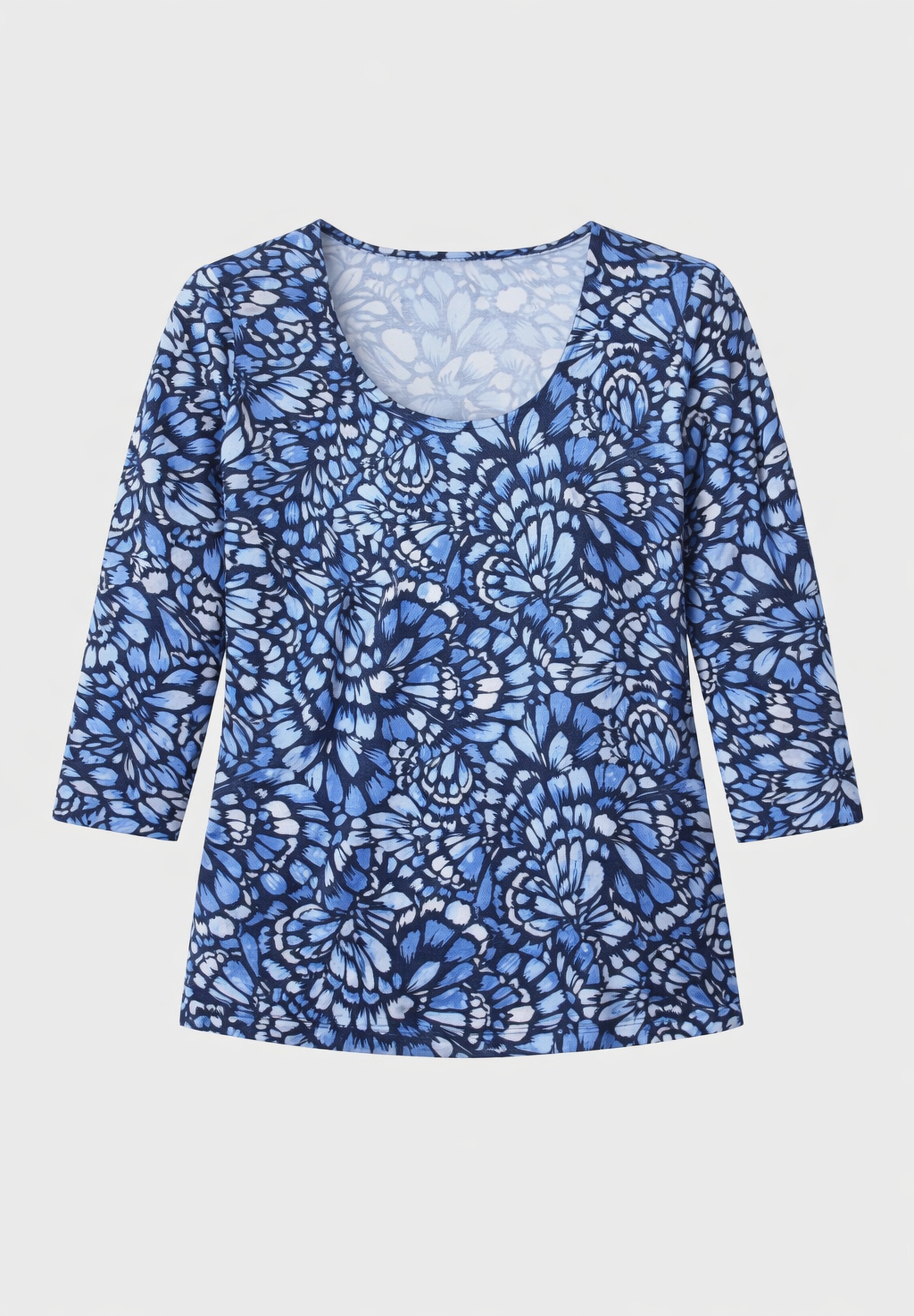 Stretch Cotton Scoop Neck Tee image number 4