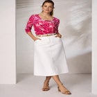 Stretch Cotton Scoop Neck Tee image number null