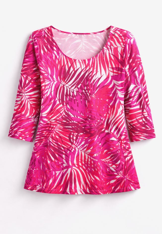 Stretch Cotton Scoop Neck Tee image number 4