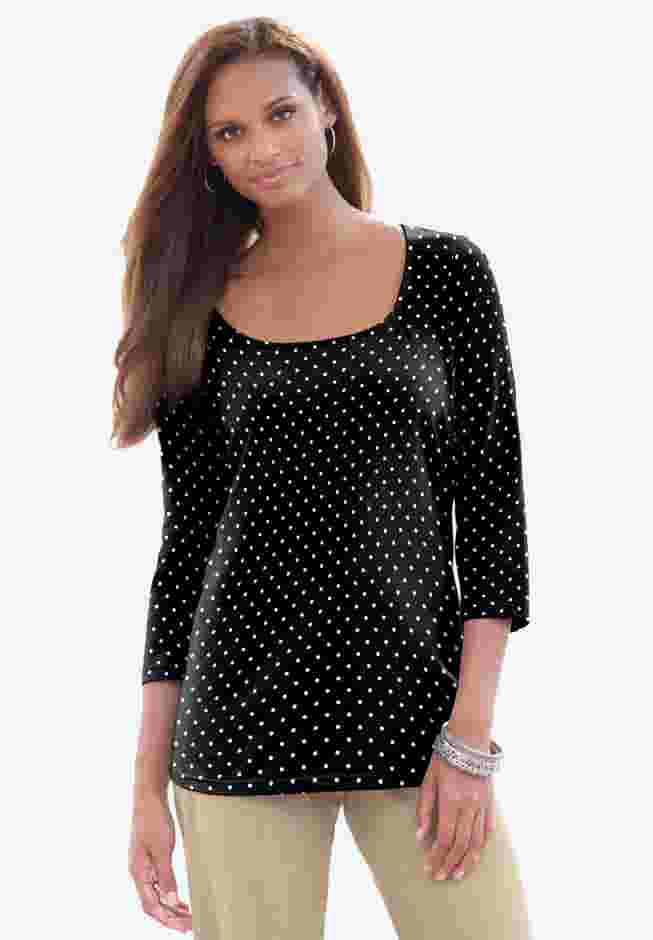 Stretch Cotton Scoop Neck Tee image number 0