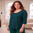 Stretch Cotton Scoop Neck Tee image number 0