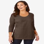 Stretch Cotton Scoop Neck Tee image number null