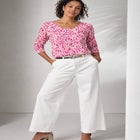 Stretch Cotton Scoop Neck Tee image number null