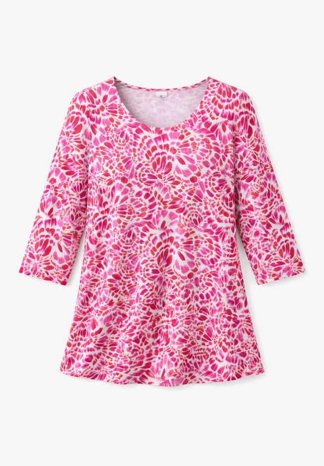 Stretch Cotton Scoop Neck Tee image number 4