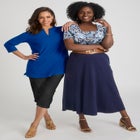 Stretch Cotton Square Neck Tee image number null