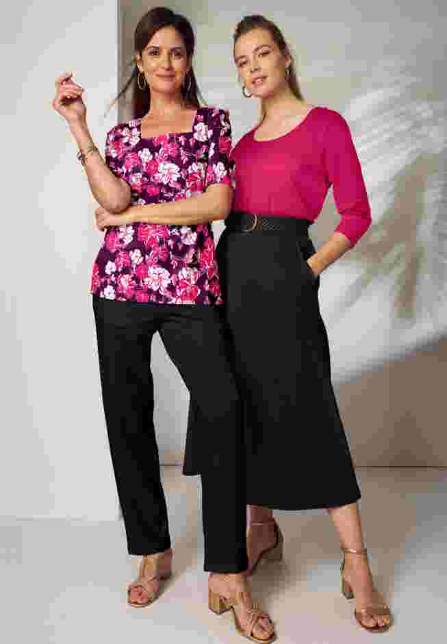 Stretch Cotton Square Neck Tee image number 2