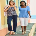 Stretch Cotton Square Neck Tee image number null