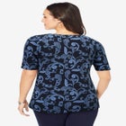 Stretch Cotton Square Neck Tee image number null