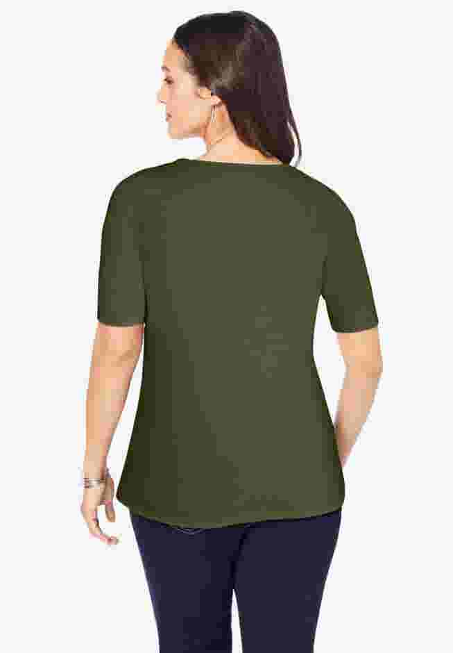 Stretch Cotton Square Neck Tee image number 2