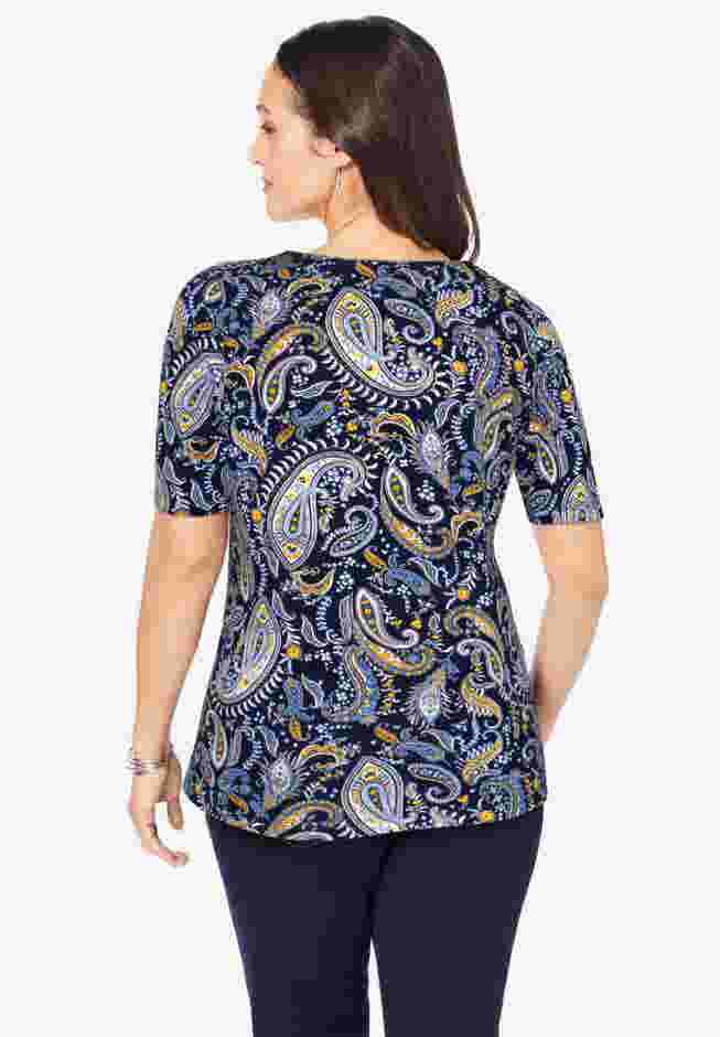 Stretch Cotton Square Neck Tee image number 1