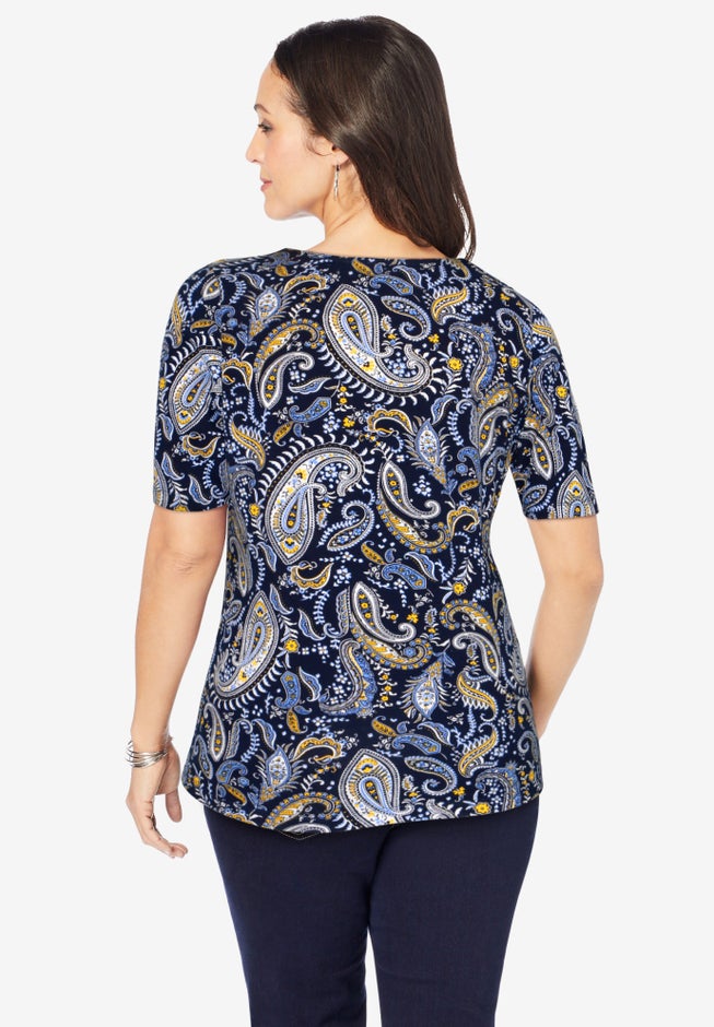 Stretch Cotton Square Neck Tee image number 2