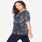 Stretch Cotton Square Neck Tee image number null